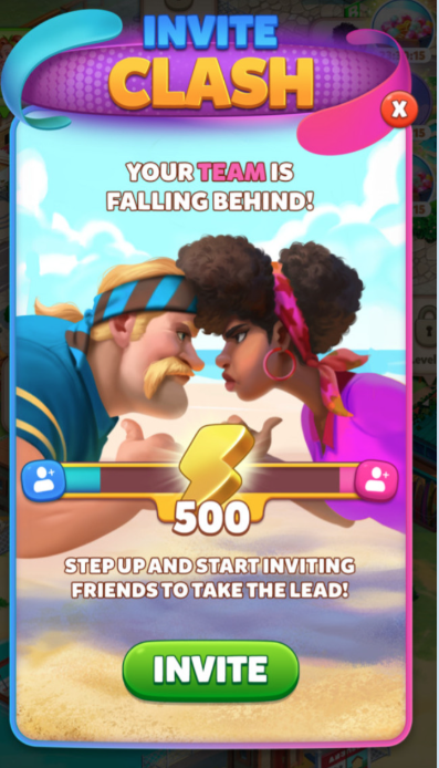"Invite Clash" event screen showing team progress and an "Invite" button.png
