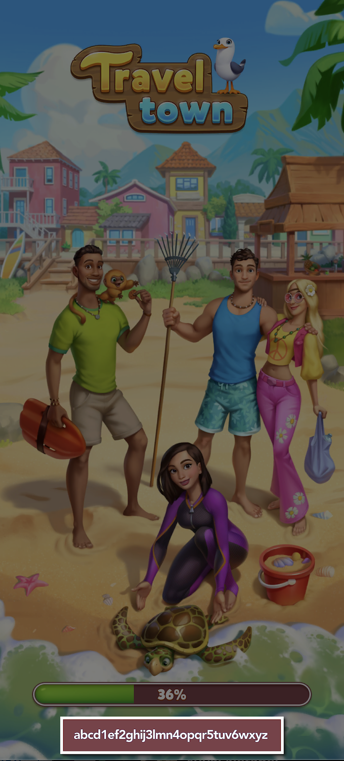 Loading screen displaying game characters, a turtle, and the game title.png
